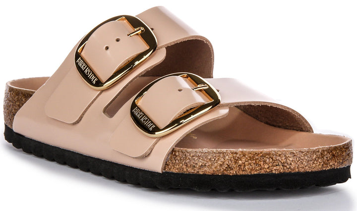 Birkenstock Arizona Gran Hebilla Semi Exquisita FB Suela EVA Sandalias Mujer en Cuero Beige