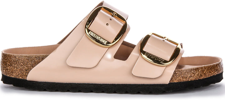 Birkenstock Arizona Gran Hebilla Semi Exquisita FB Suela EVA Sandalias Mujer en Cuero Beige