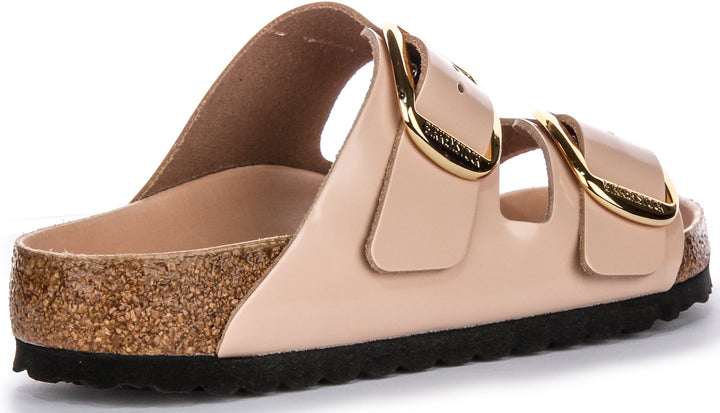 Birkenstock Arizona Gran Hebilla Semi Exquisita FB Suela EVA Sandalias Mujer en Cuero Beige