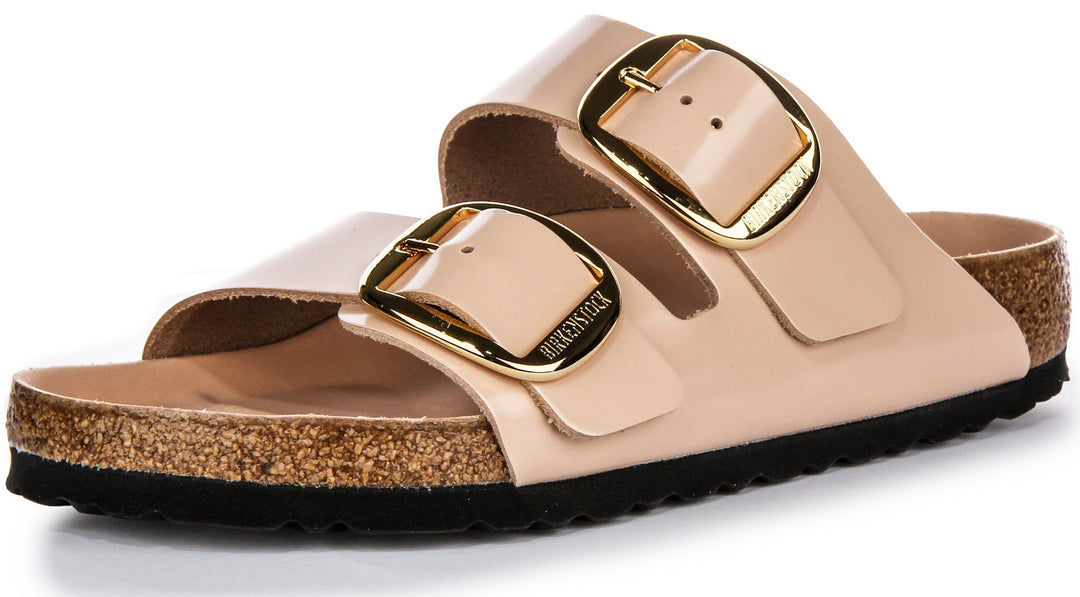 Birkenstock Arizona Gran Hebilla Semi Exquisita FB Suela EVA Sandalias Mujer en Cuero Beige