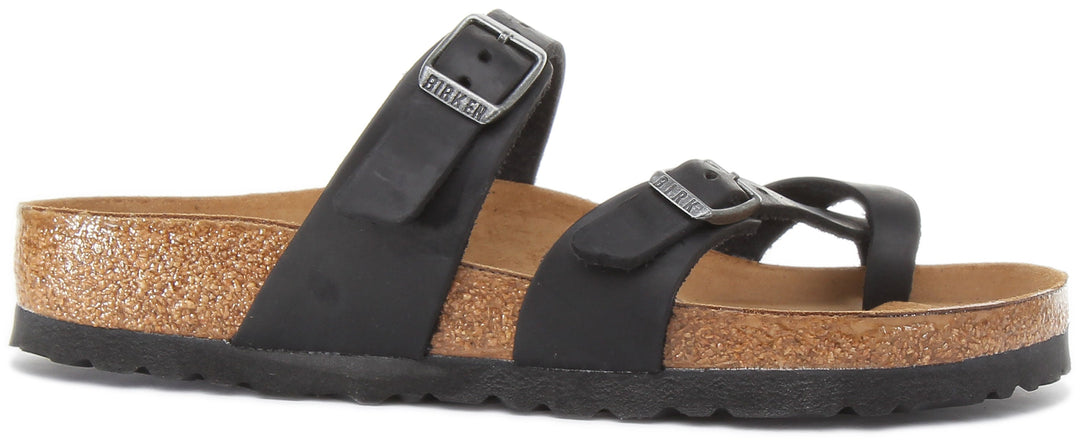 Birkenstock Mayari Sandali con cinturini in pelle oliata da donna in nero