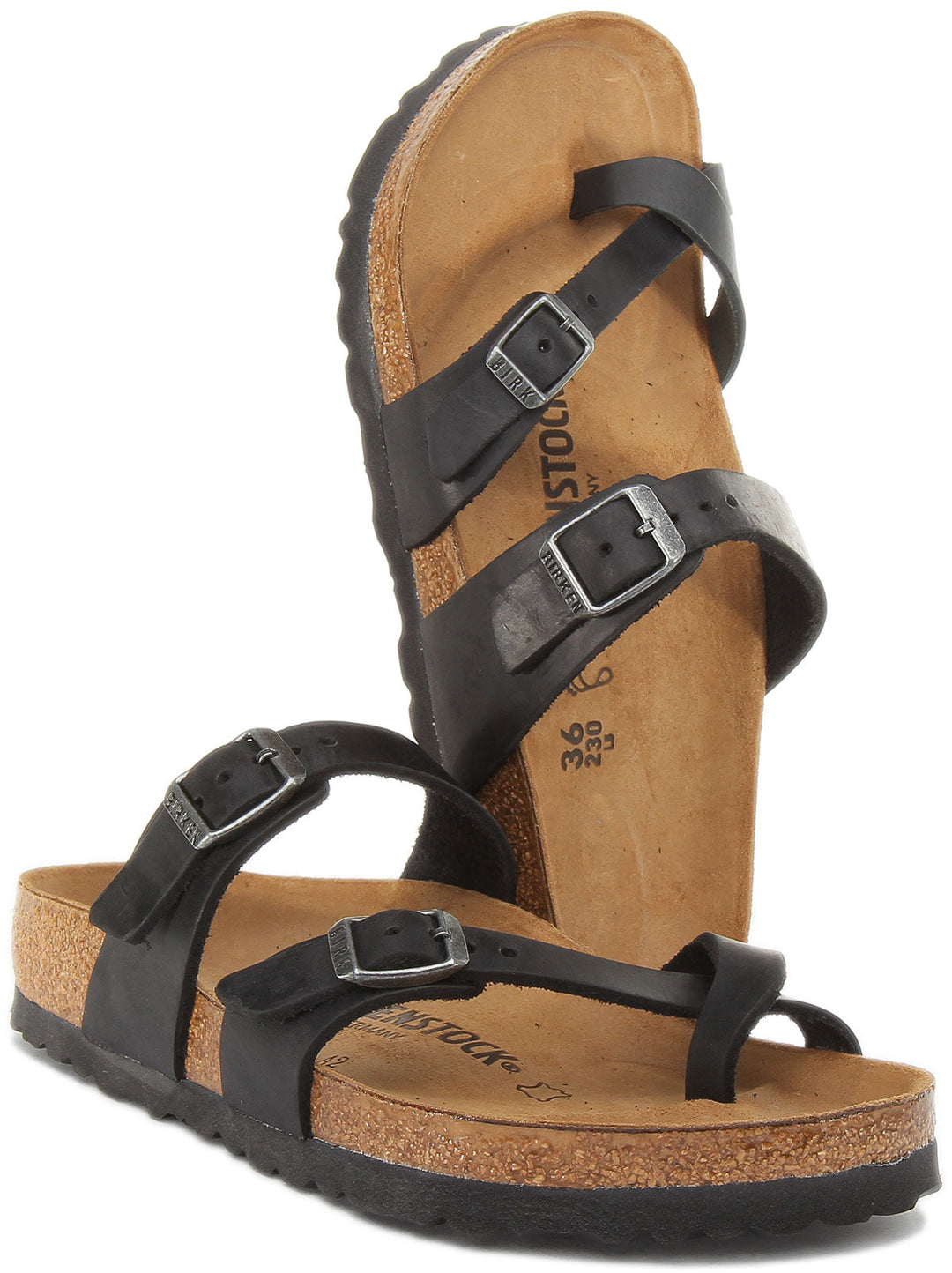 Birkenstock Mayari Sandali con cinturini in pelle oliata da donna in nero