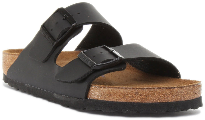 Sandalias Birkenstock Arizona Birko Flor de doble tira color negro