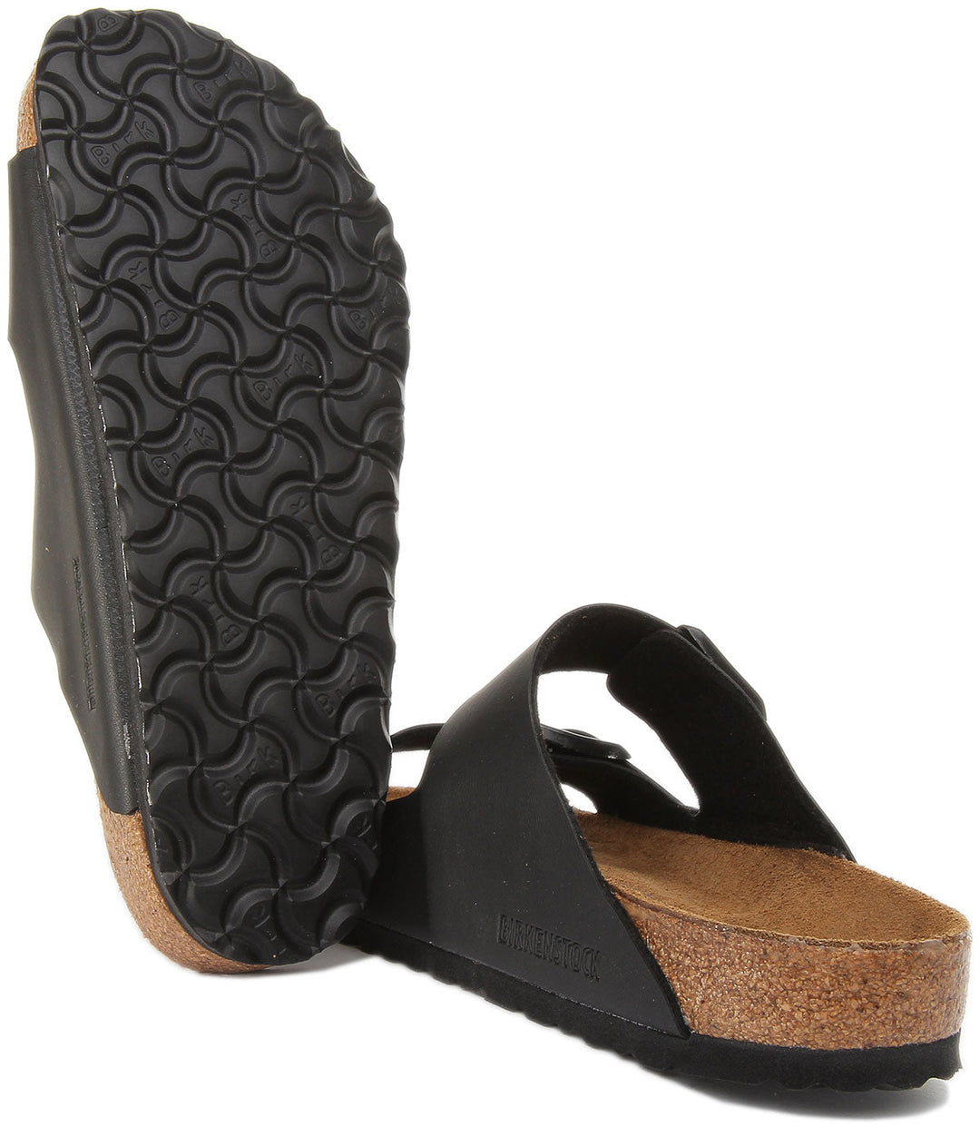 Sandalias Birkenstock Arizona Birko Flor de doble tira color negro
