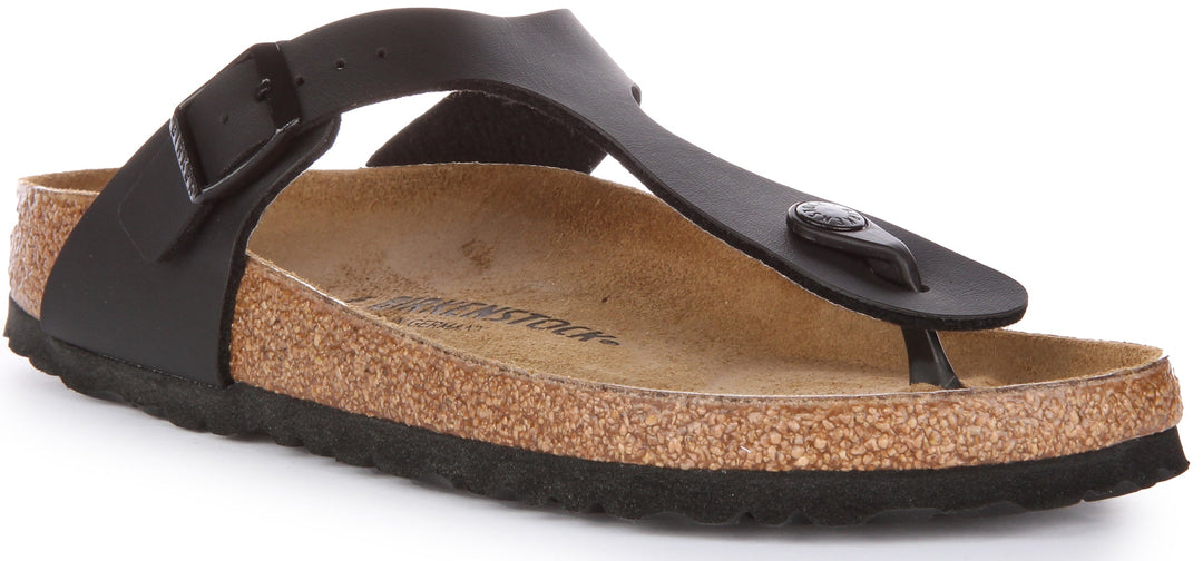 Birkenstock Gizeh Sandali stile infradito in Birko Flor da donna neri