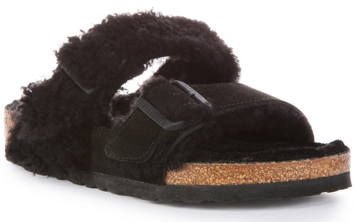 Sandali in pelle Birkenstock Arizona Split neri da donna