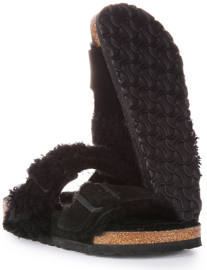Sandali in pelle Birkenstock Arizona Split neri da donna