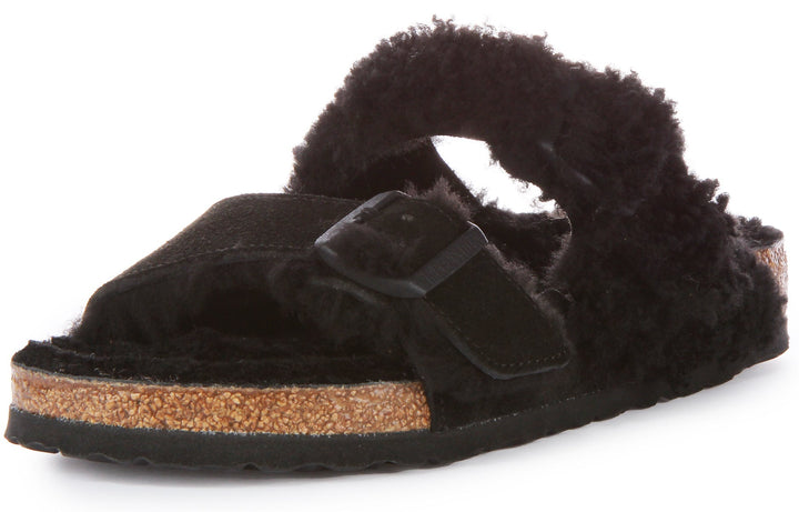Sandali in pelle Birkenstock Arizona Split neri da donna
