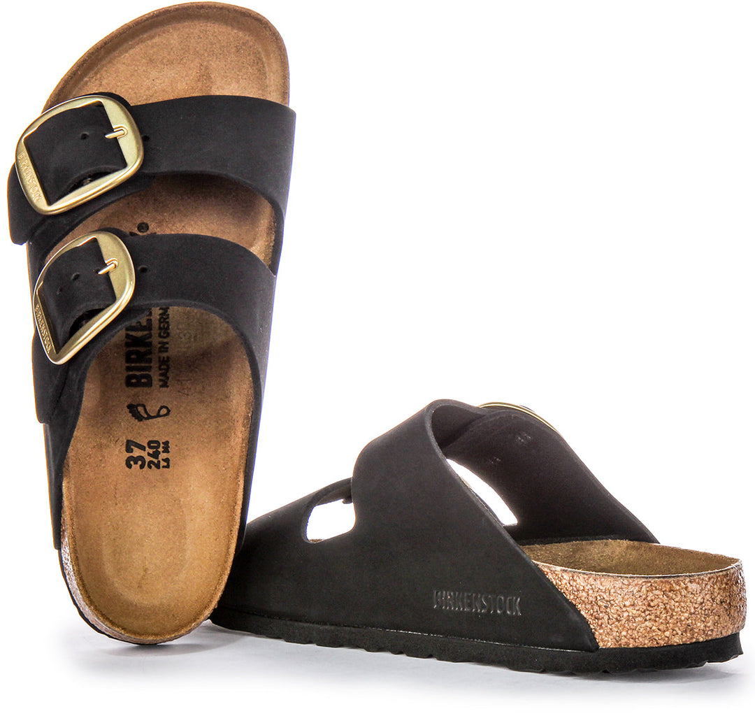 Birkenstock Arizona Big Buckle Sandaler i mockaläder för kvinnor i svart