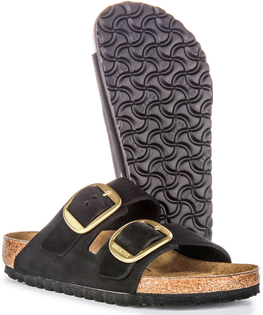 Birkenstock Arizona Big Buckle Sandaler i mockaläder för kvinnor i svart