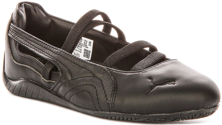 Puma SC Ballet Leather in Total Black per Donna