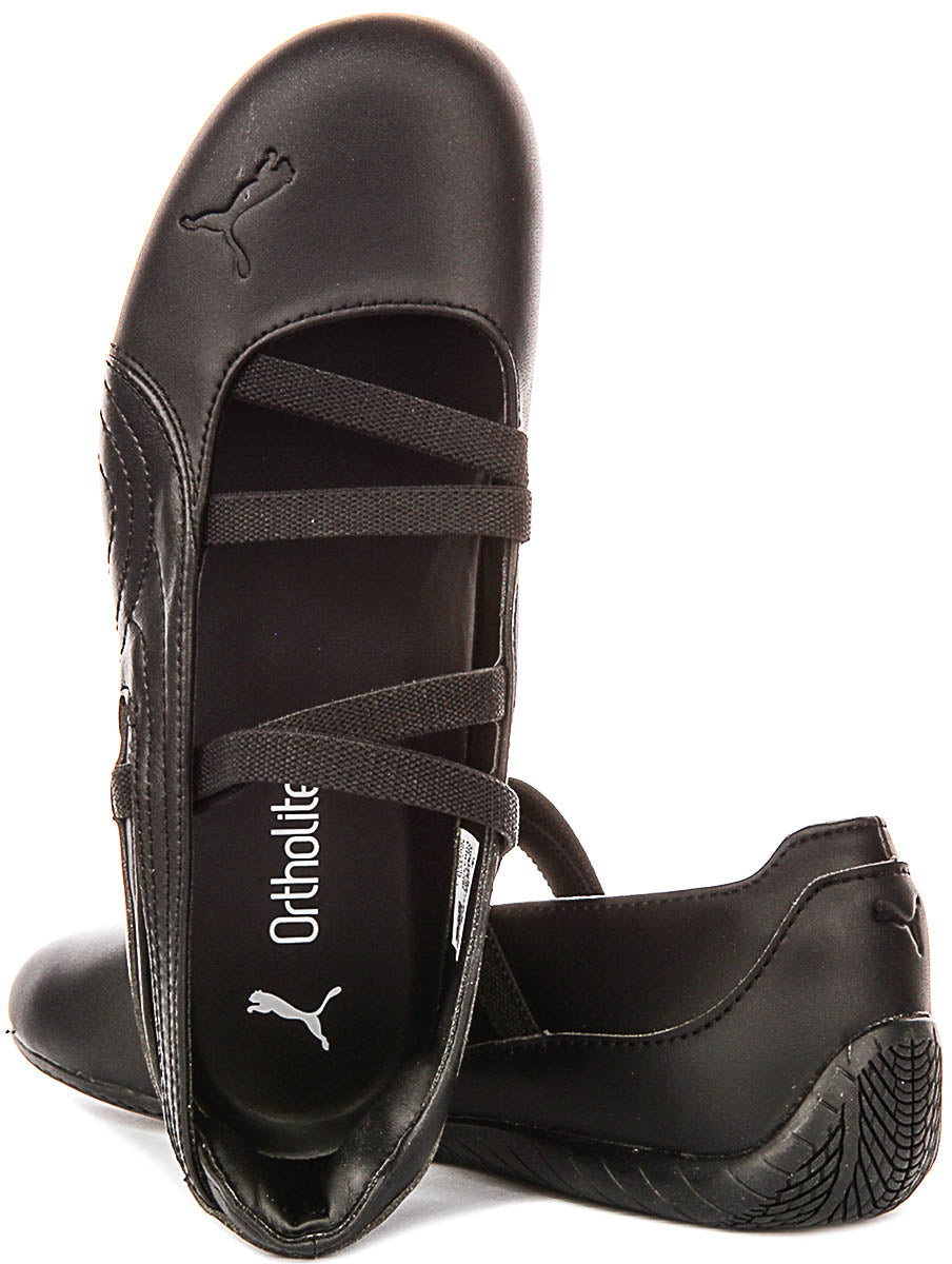 Puma SC Ballet Leather in Total Black per Donna