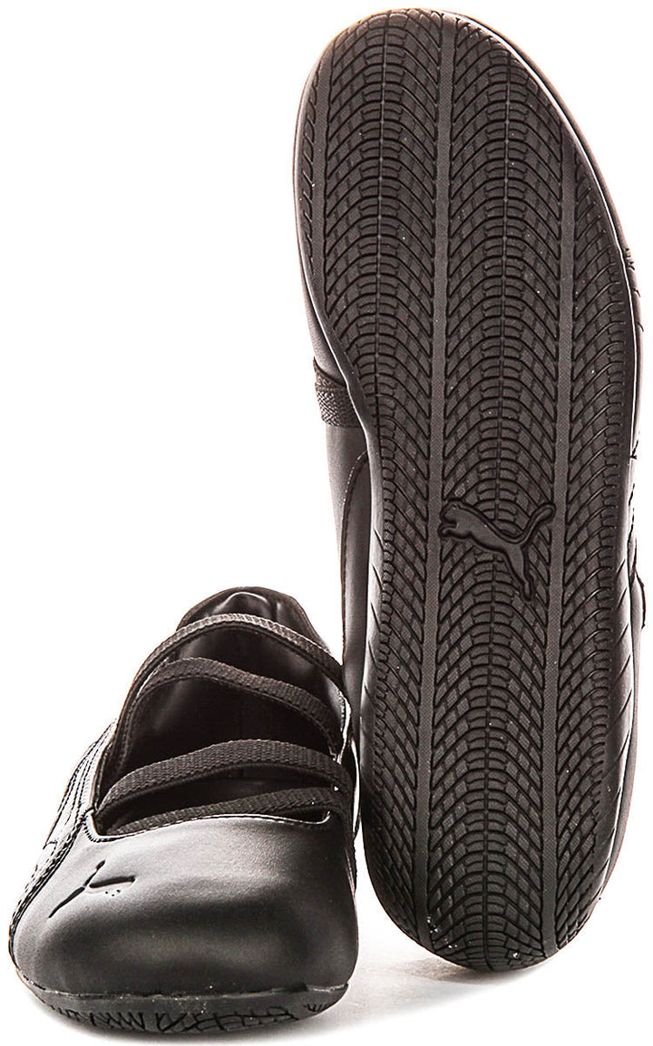 Puma SC Ballet Leather in Total Black per Donna