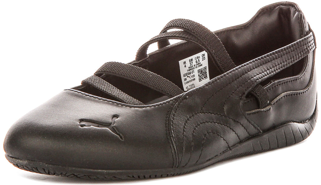 Puma SC Ballet Leather in Total Black per Donna