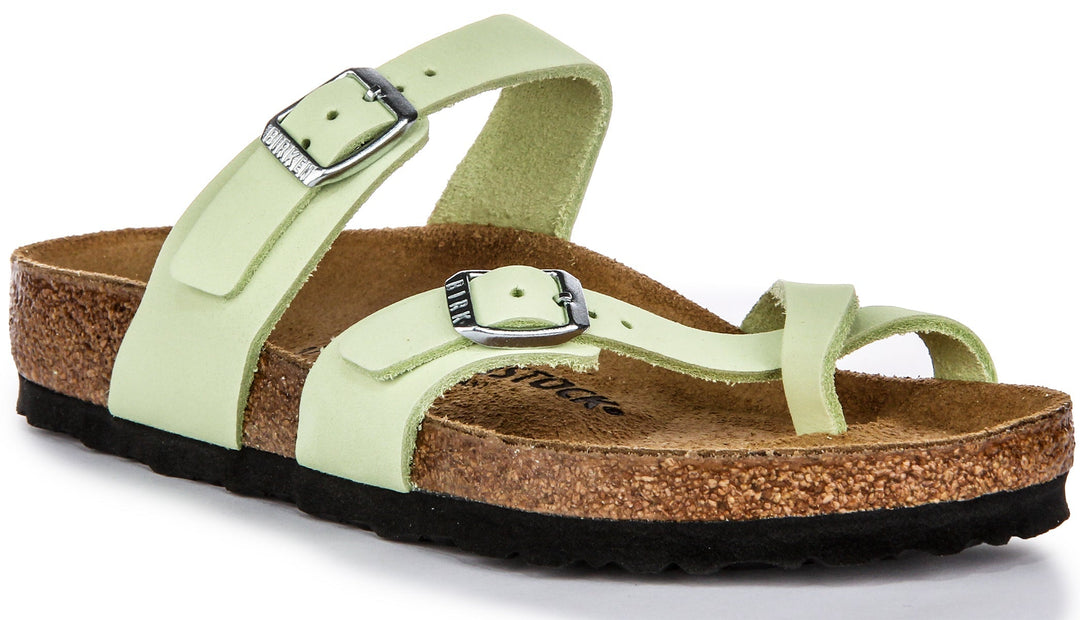 Birkenstock Mayari Sandali Donna in Nabuk con Fibbia e Cinturino in Lime