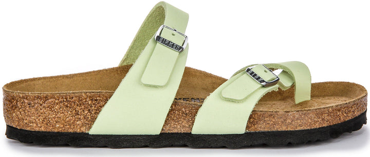 Birkenstock Mayari Sandali Donna in Nabuk con Fibbia e Cinturino in Lime