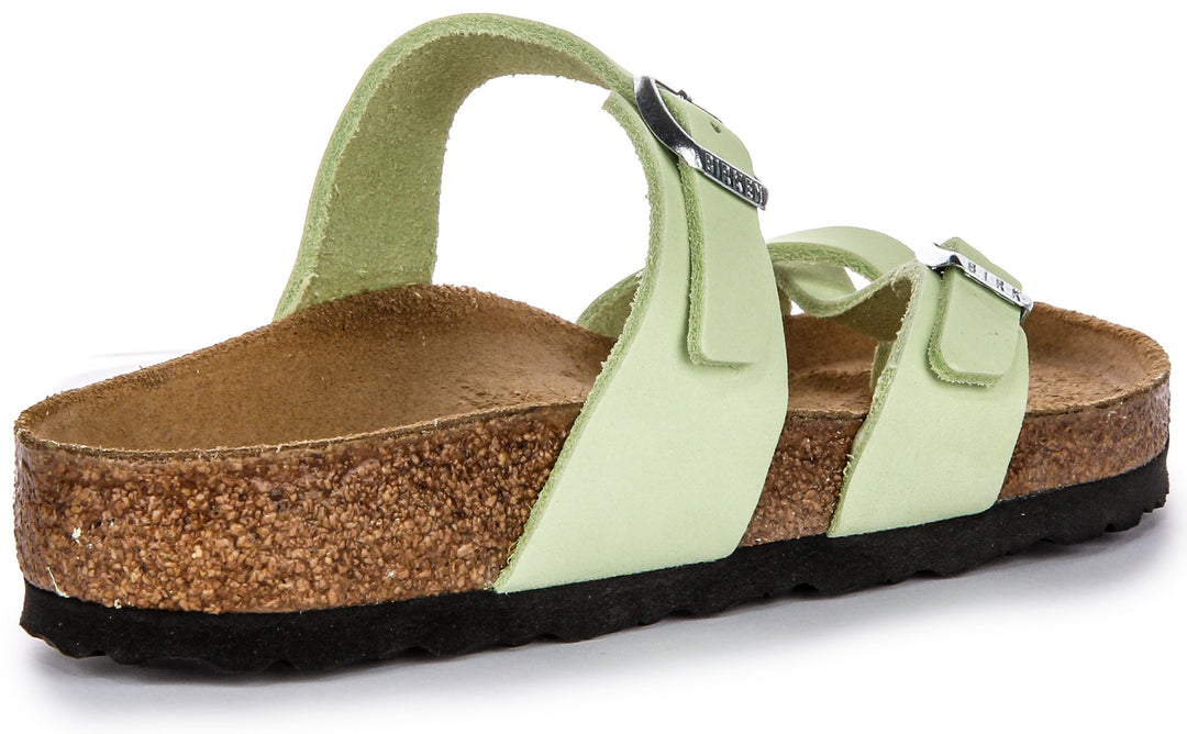 Birkenstock Mayari Sandali Donna in Nabuk con Fibbia e Cinturino in Lime