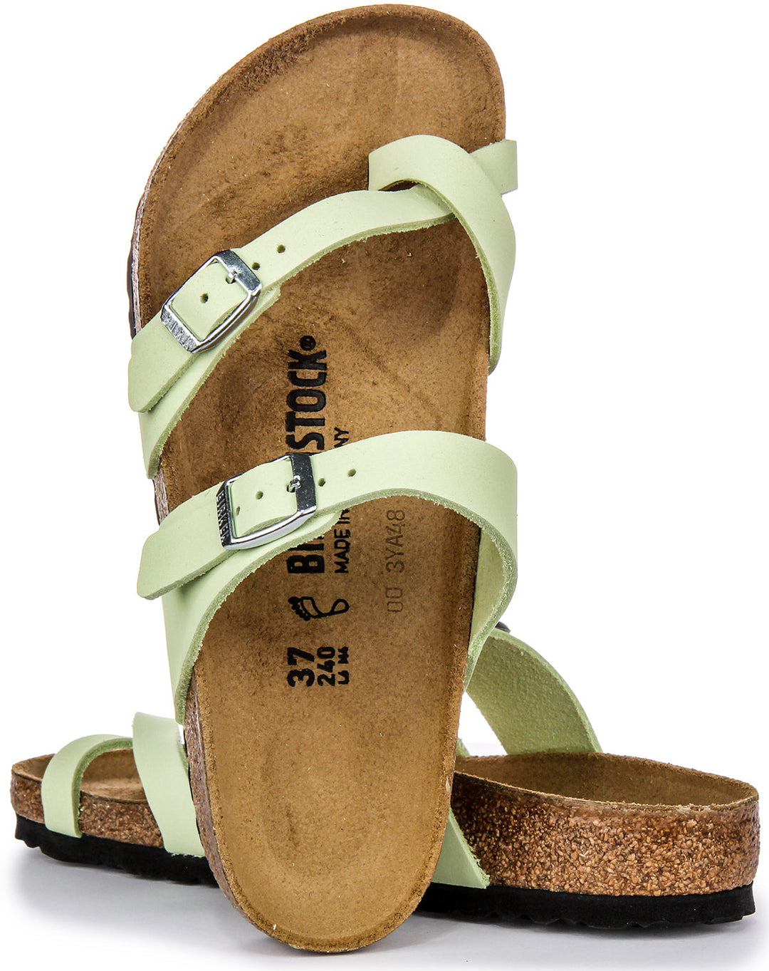 Birkenstock Mayari Sandali Donna in Nabuk con Fibbia e Cinturino in Lime