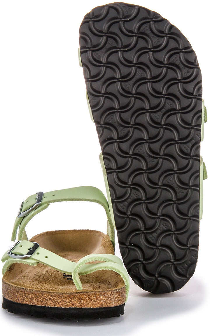 Birkenstock Mayari Sandali Donna in Nabuk con Fibbia e Cinturino in Lime
