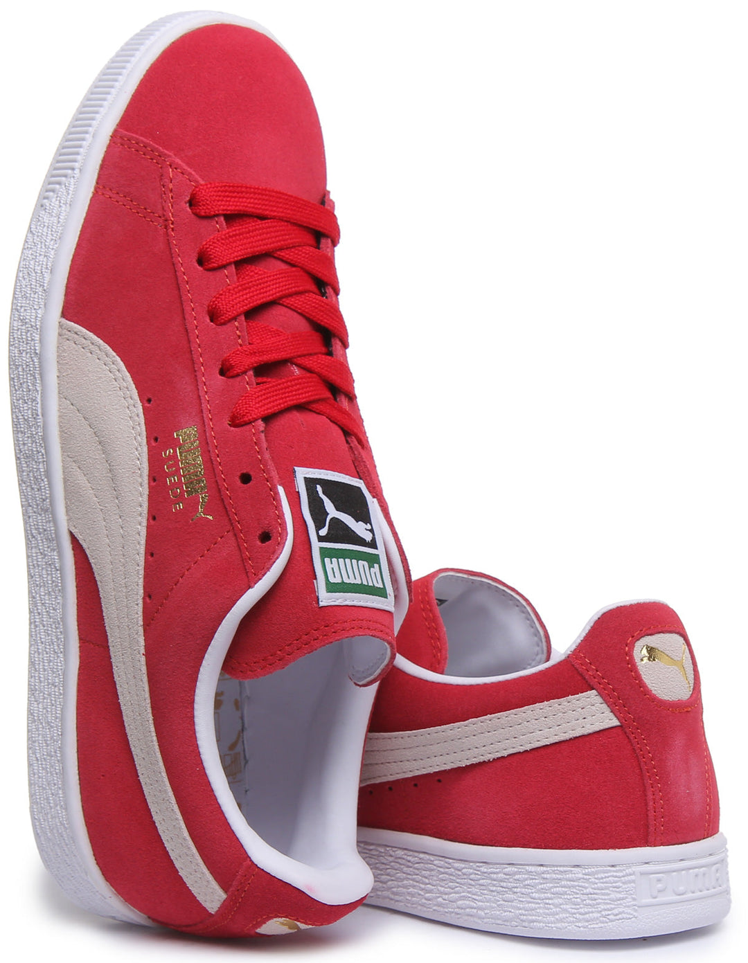 Puma Suede Classic+ scarpe con lacci rosse per