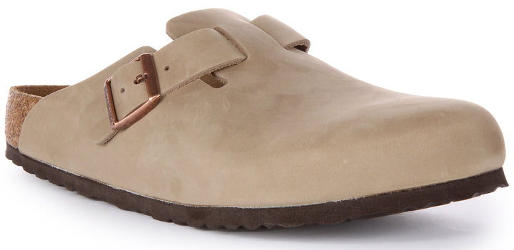 Birkenstock Boston BS Sandalo in pelle oliata tabacco