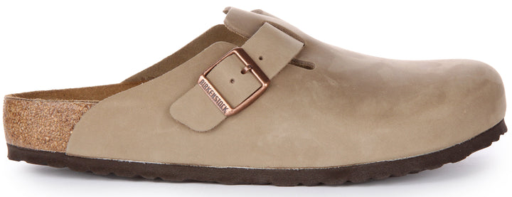 Birkenstock Boston BS Sandalo in pelle oliata tabacco