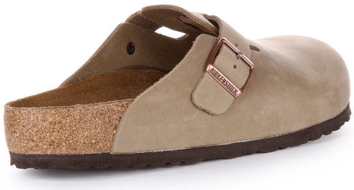 Birkenstock Boston BS Sandalo in pelle oliata tabacco