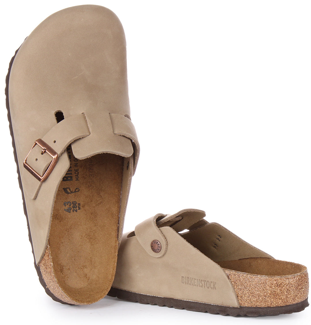 Birkenstock Boston BS Sandalo in pelle oliata tabacco