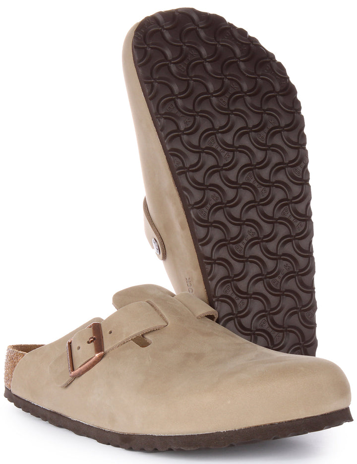 Birkenstock Boston BS Sandalo in pelle oliata tabacco