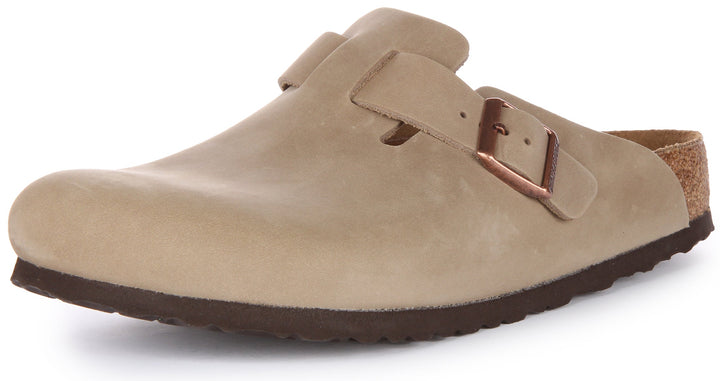 Birkenstock Boston BS Sandalo in pelle oliata tabacco